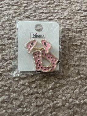 Nicole Pink Western Boot and Hat Charm Set